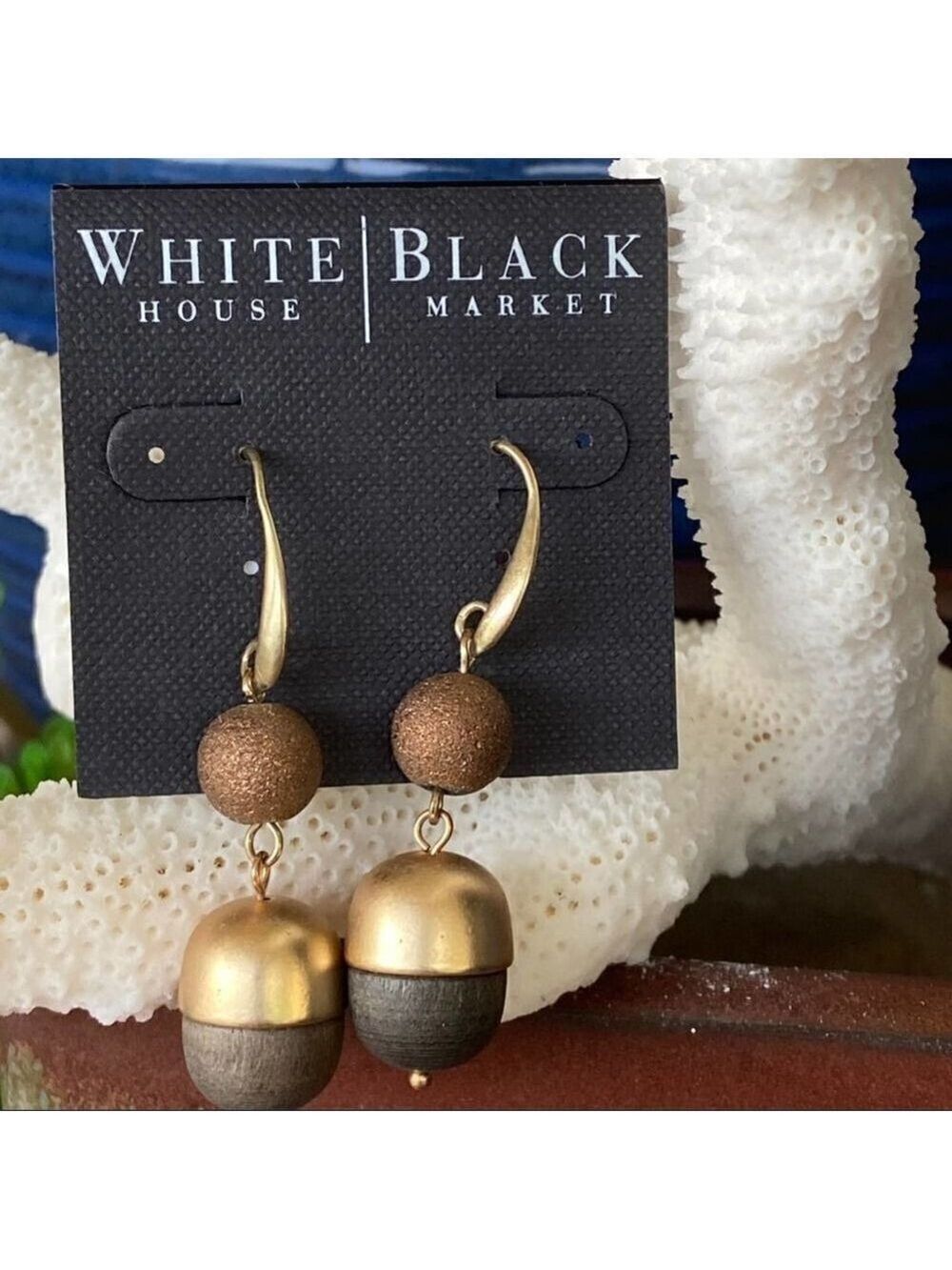 Gold  Brown White House / Black Market Earrings   $16 ea. or Bundle 3 for $25